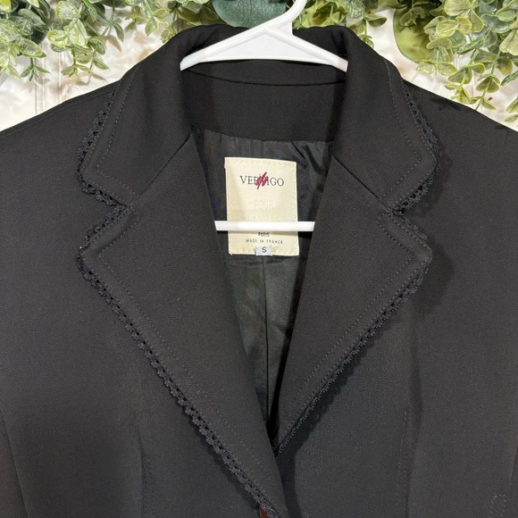 Vertigo Paris Blazer Jacket Women's SMALL Black Career Classic Office Wear - Picture 7 of 10